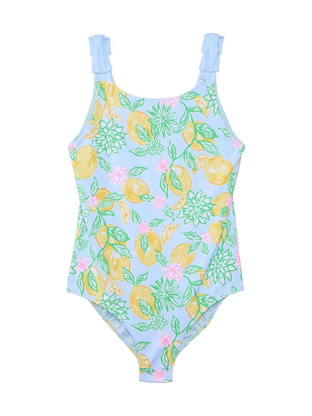 Lilly Pulitzer Girls' Standard ABEL Swimsuit UPF 50+ Bluette Make Lemonade 2